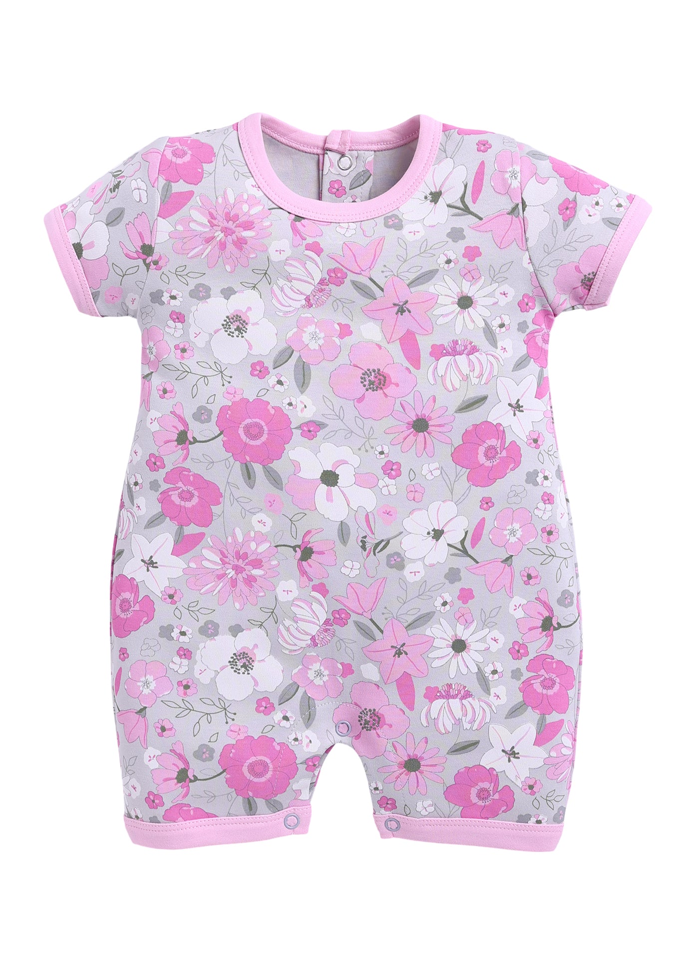 Half Sleeve Romper for Girls - Pink