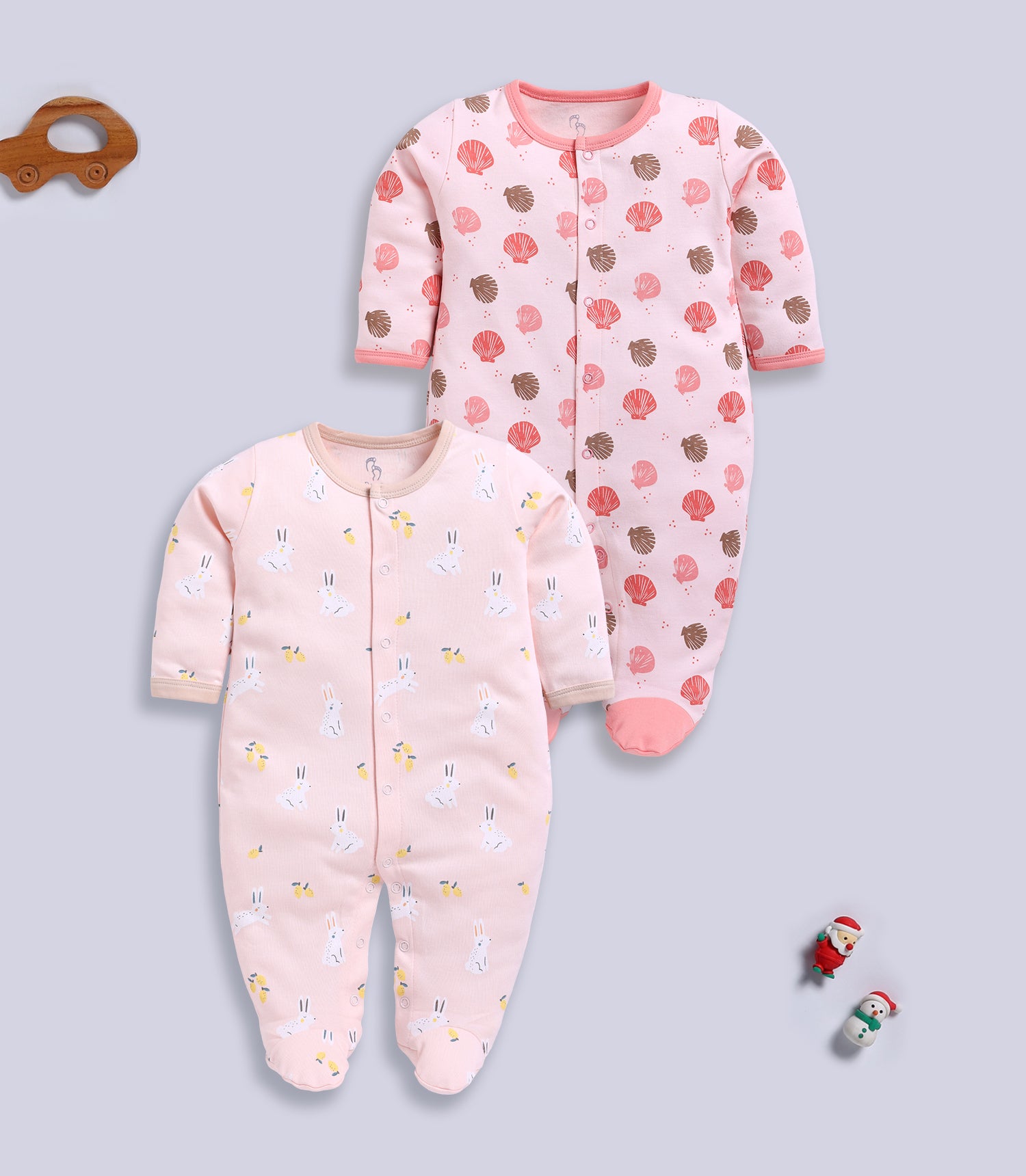 Full Sleeve Romper for Girls - Rose & Coral