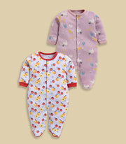 Full Sleeve Romper for Girls - Peach & Stone