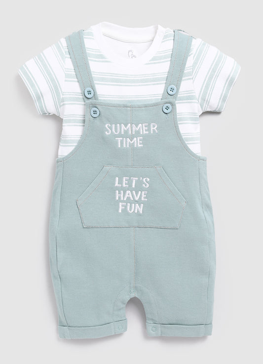 Summer Time Dungaree For Baby Boy-Green