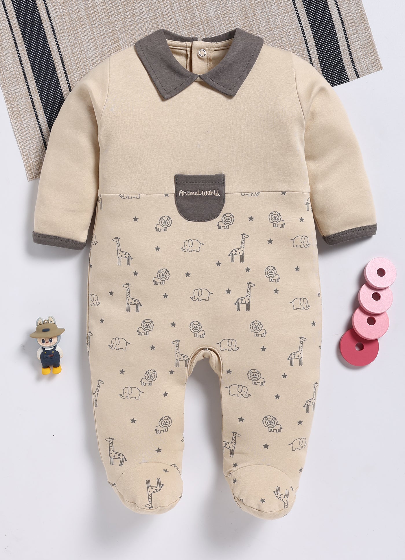 Full Sleeve Romper for Boys – Bisque Animal World