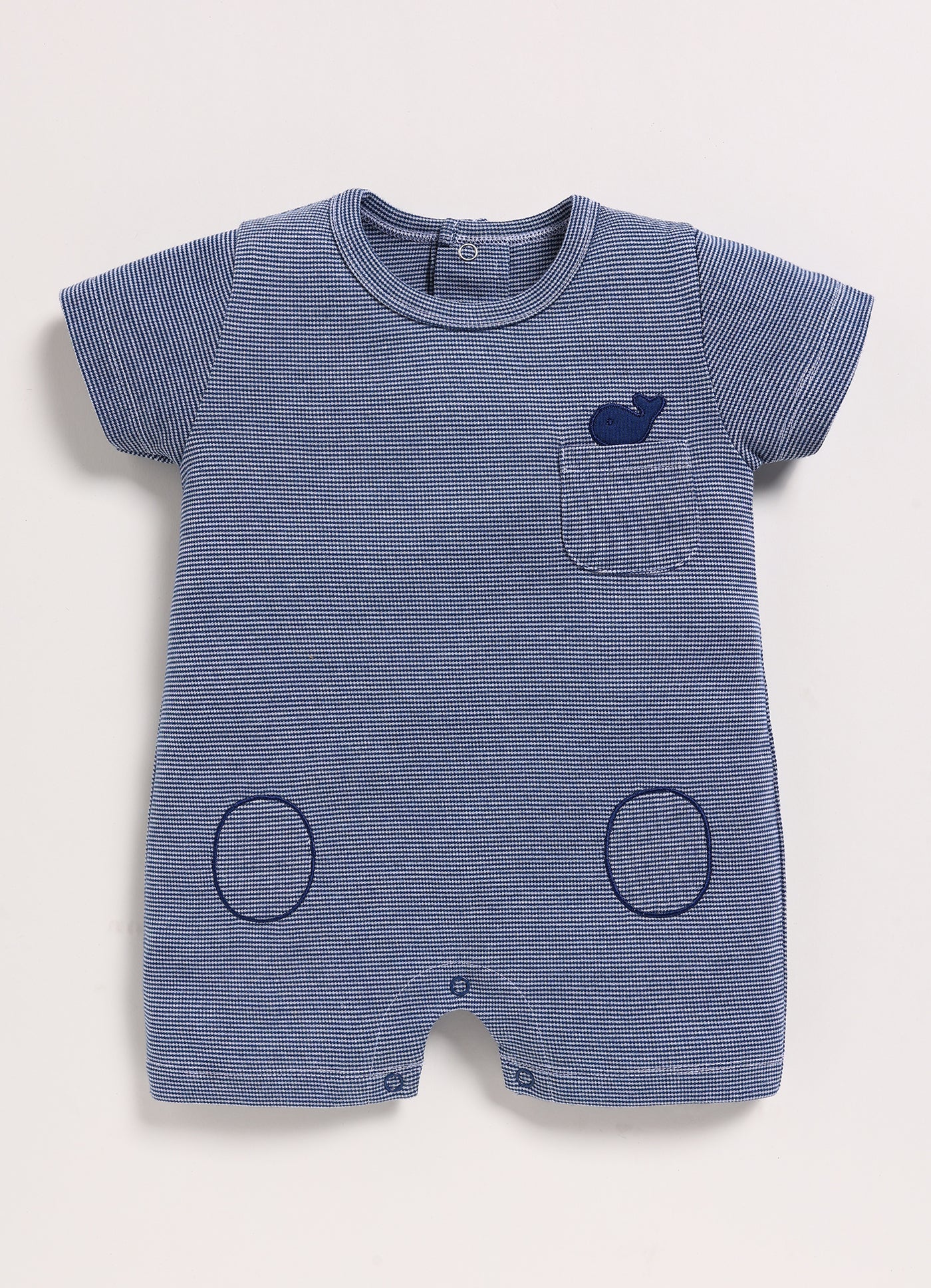 Half-Sleeve Romper for Boys – Blue Whale Romper