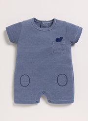 Half-Sleeve Romper for Boys – Blue Whale Romper