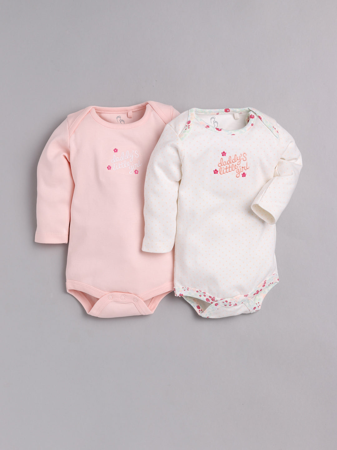 Girls Baby Romper for All Season/Sleep Suit/Comfort fit/ 100% Cotton (Set of 2)-FUSHIA