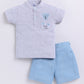 Cute Hug Me Baby Boy T Shirt & Short-GREY