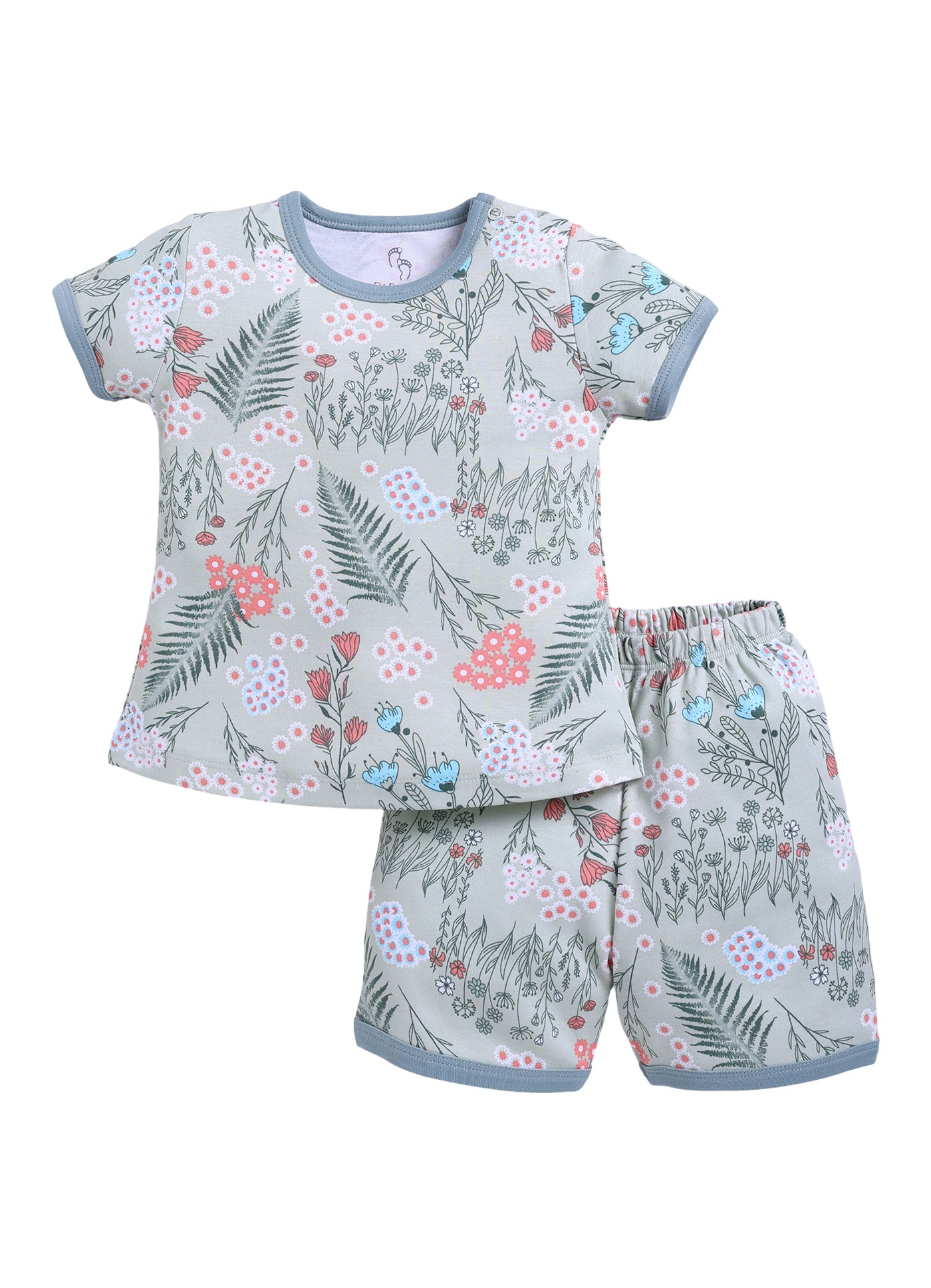 Half Sleeve Top & Bottom for Girls - Sage