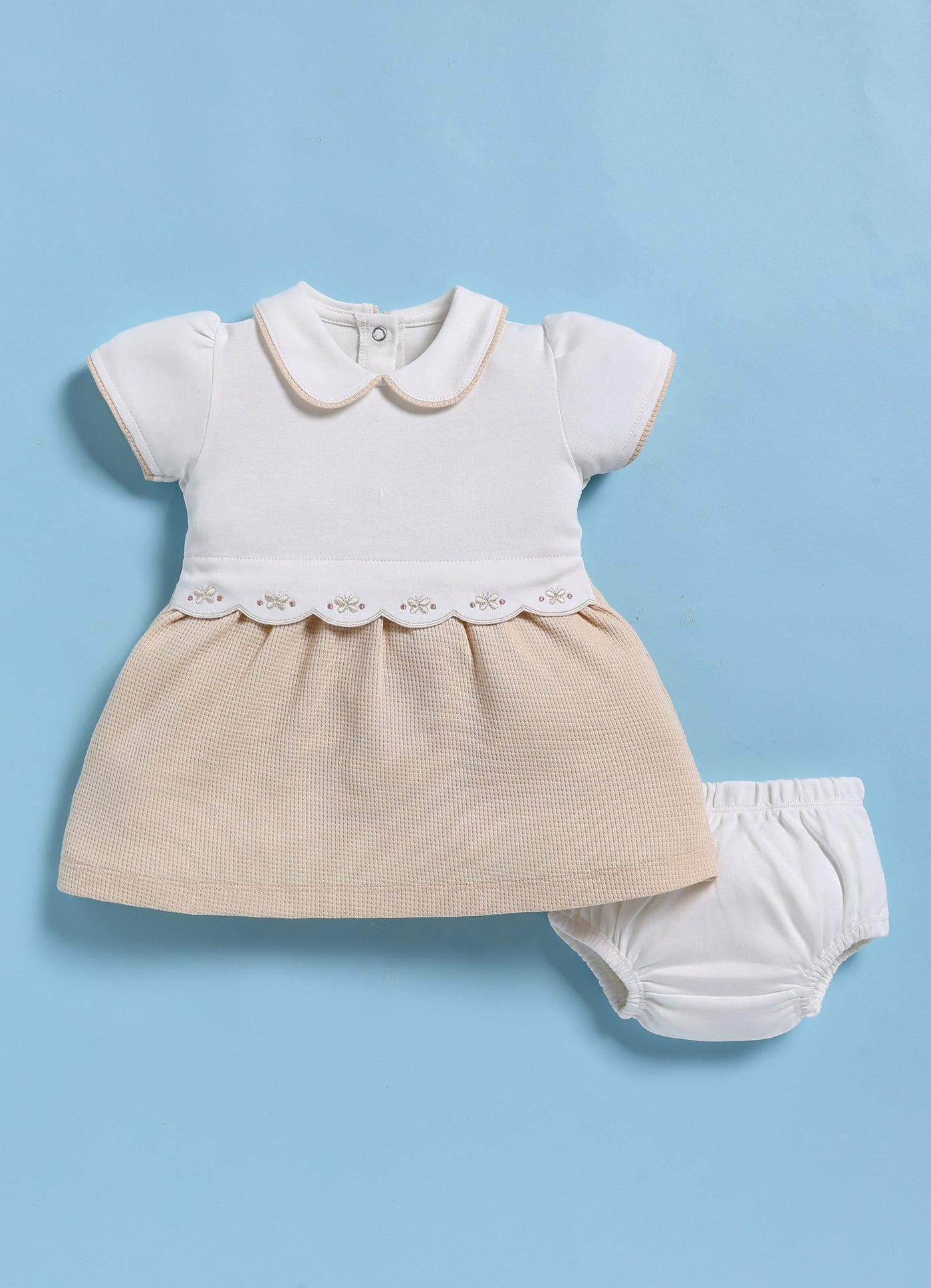 Frock – Beige Elegant Bloom