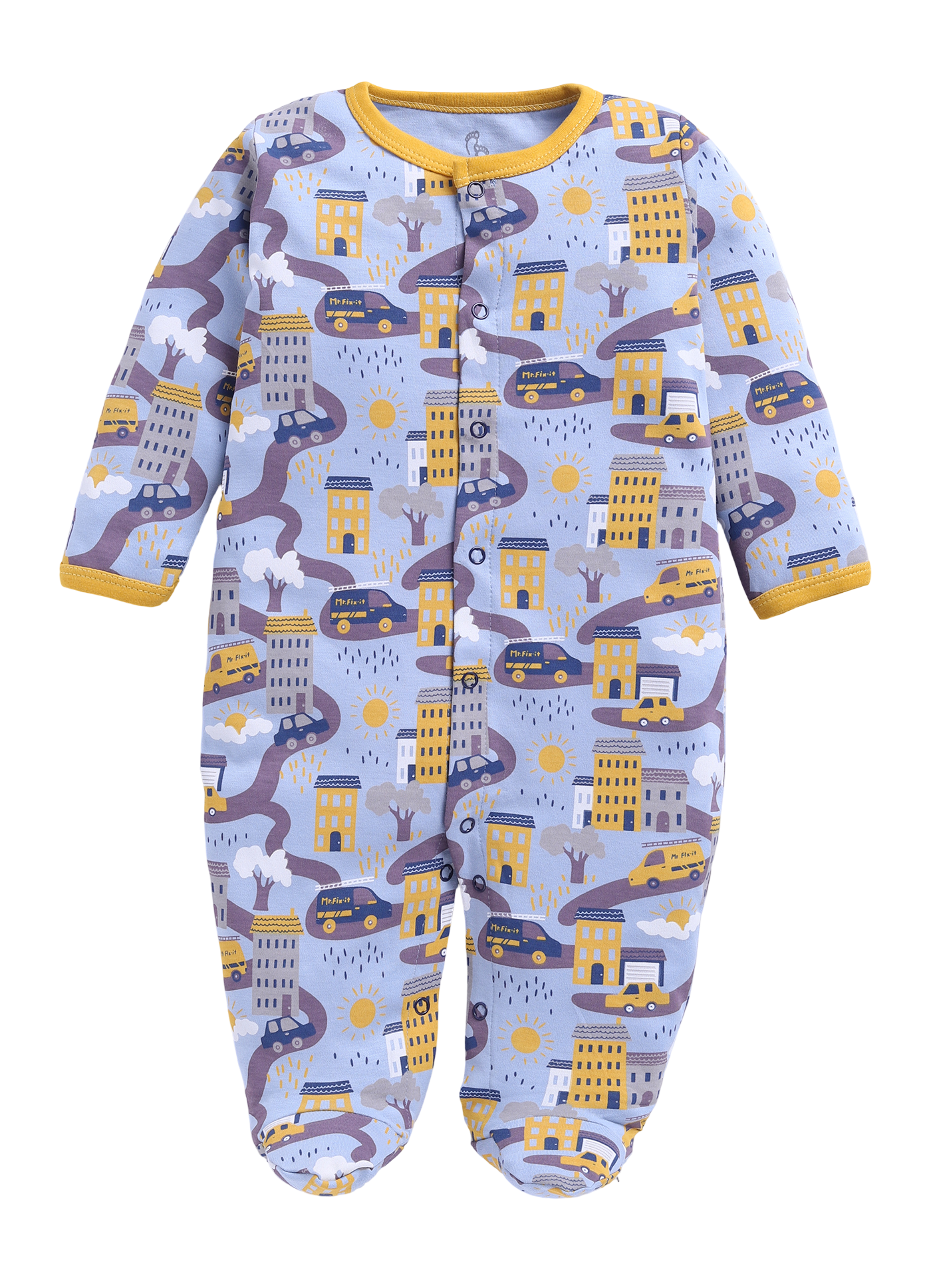 Full Sleeve Romper for Boys - Yellow