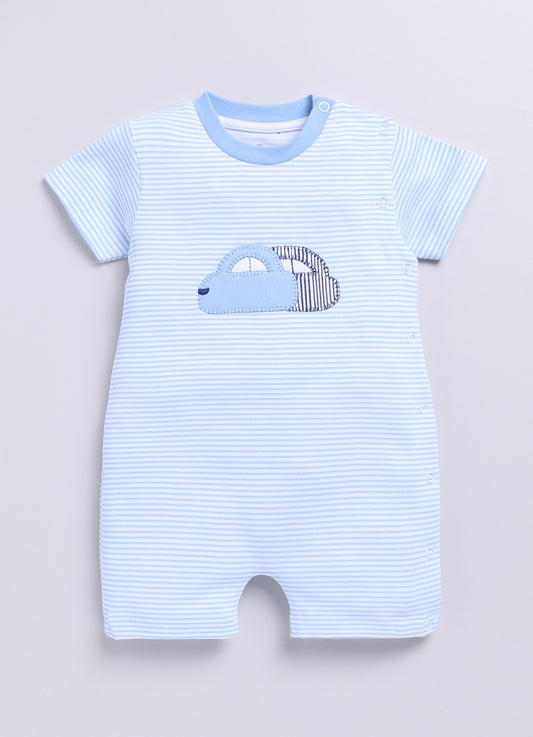 Baby Boy Car-toon Half Sleeves Romper - Blue