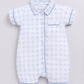 Baby Boy Checked Half Sleeves Romper-GREY