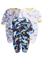 Full Sleeve Romper for Boys - Yellow & Green & Navy