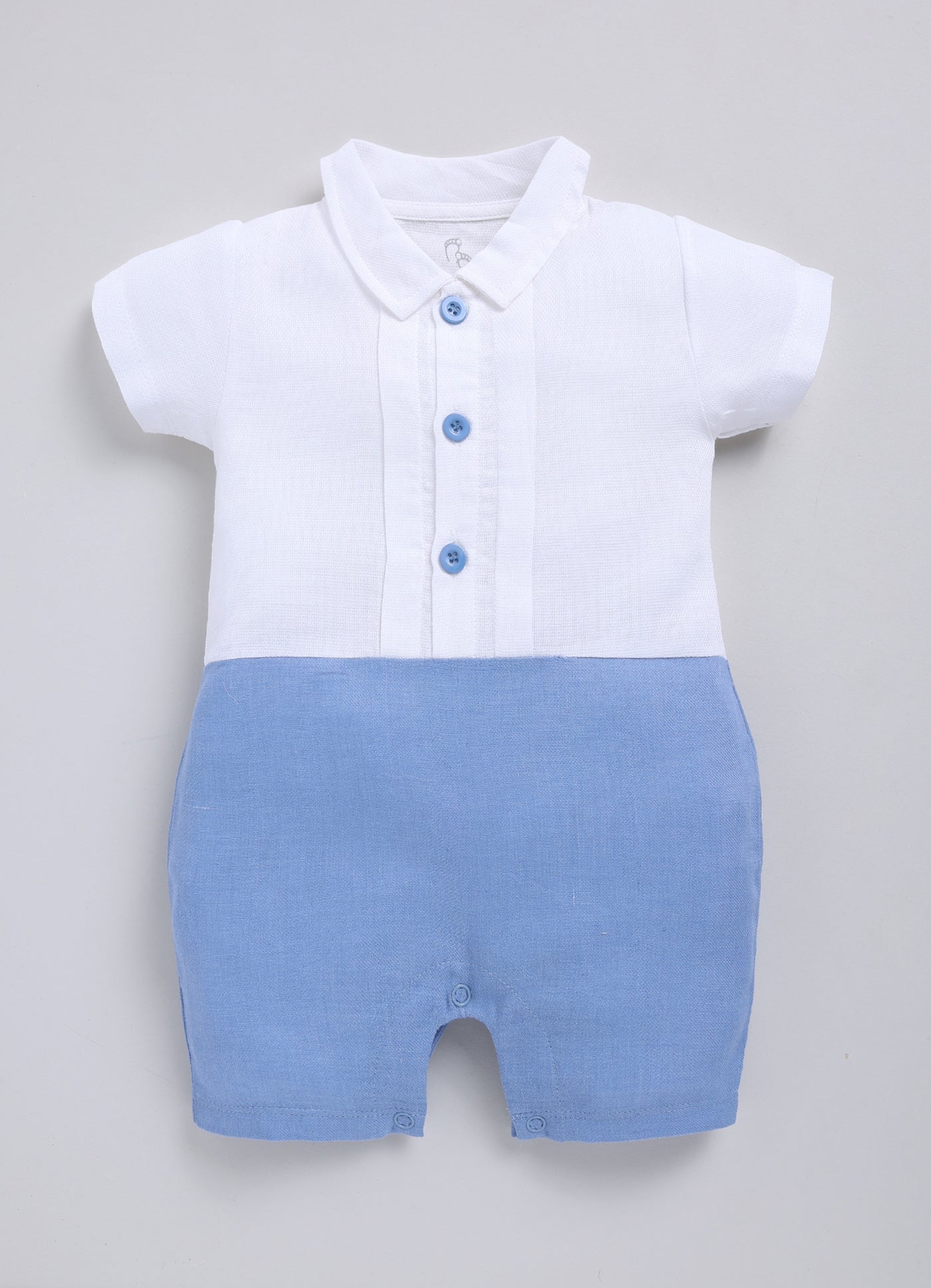 Cute Fromal Baby Boy Half Sleeves Romper-BLUE