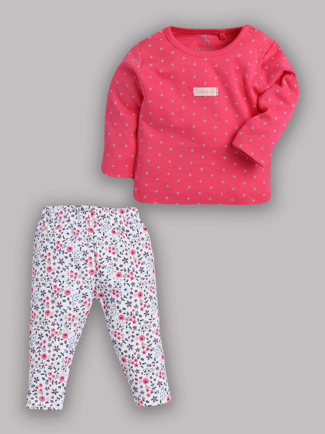 Baby full sleeve Cotton Dress/T-shirts pant set clothes for Baby Girl FUSHIA