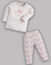 Baby full sleeve Cotton Dress/T-shirts pant set clothes for baby Girl Daddy's Little Girl PEACH
