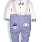 Romper with a bow for Baby Boy-NAVY