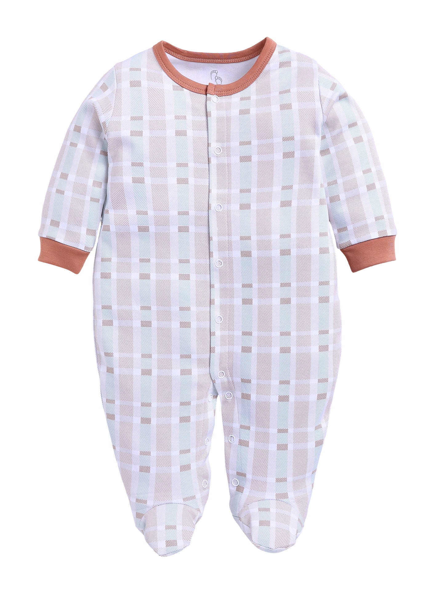 Full Sleeve Romper for Boys - Tan