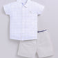 Baby Boy Checked T Shirt & Short-BEIGE