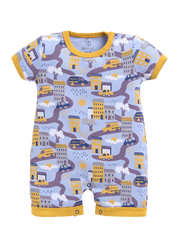 Half Sleeve Romper for Boys - Yellow