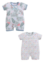 Half Sleeve Romper for Girls - Mint & Sage