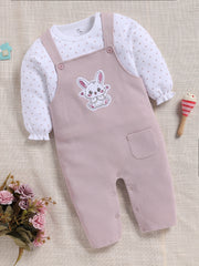 Dungaree - Dusty Lavender Bunny Waffle Knit