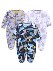 Full Sleeve Romper for Boys - Yellow & Off-White & Navy