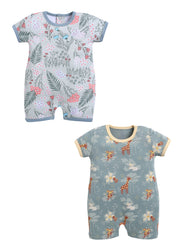 Half Sleeve Romper for Girls - Sage & Olive