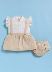 Frock – Dark Beige Grid Suspender