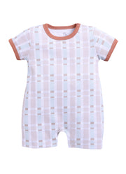 Half Sleeve Romper for Boys - Tan