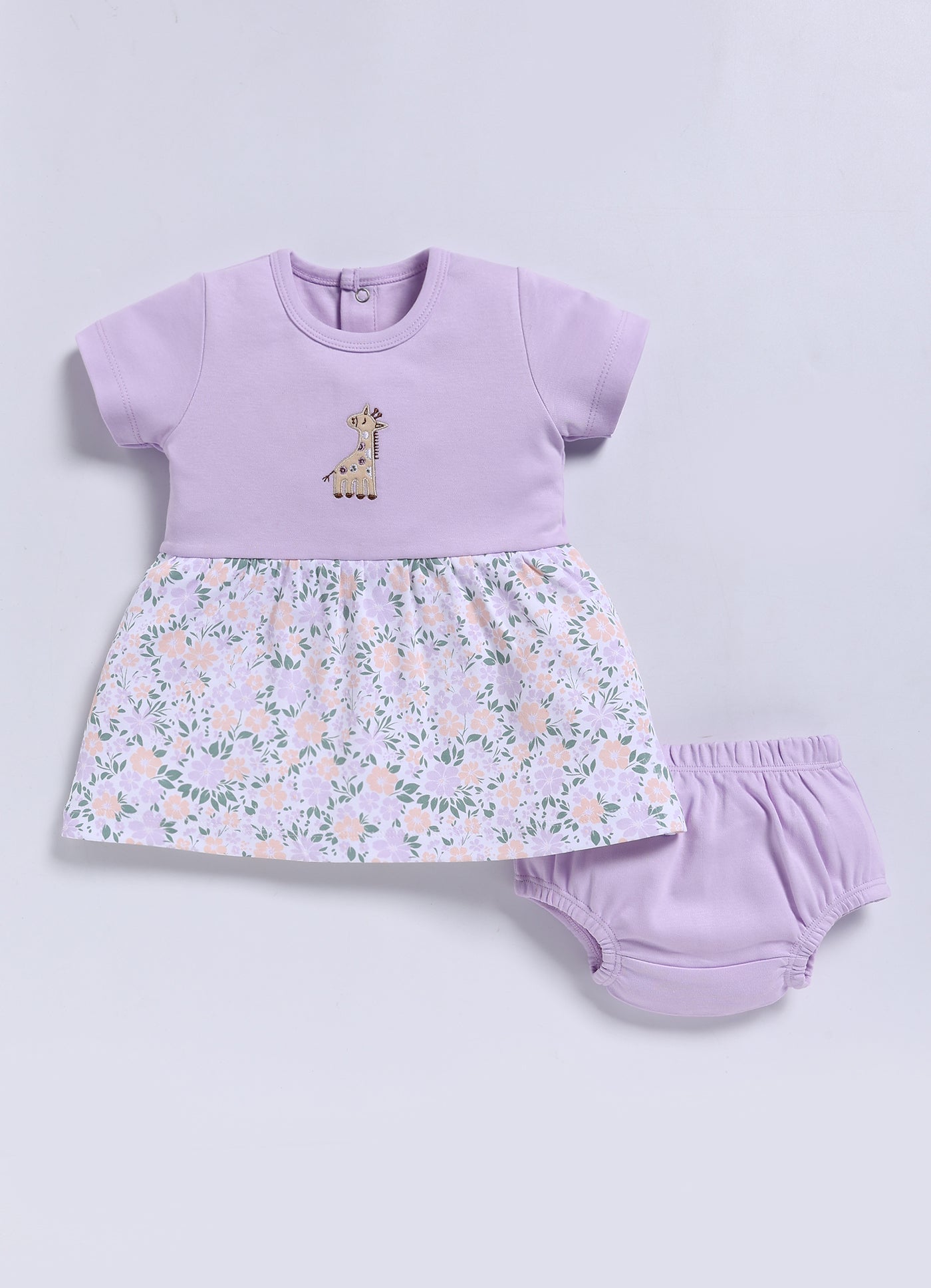 Frock – Light Purple Adorable Giraffe
