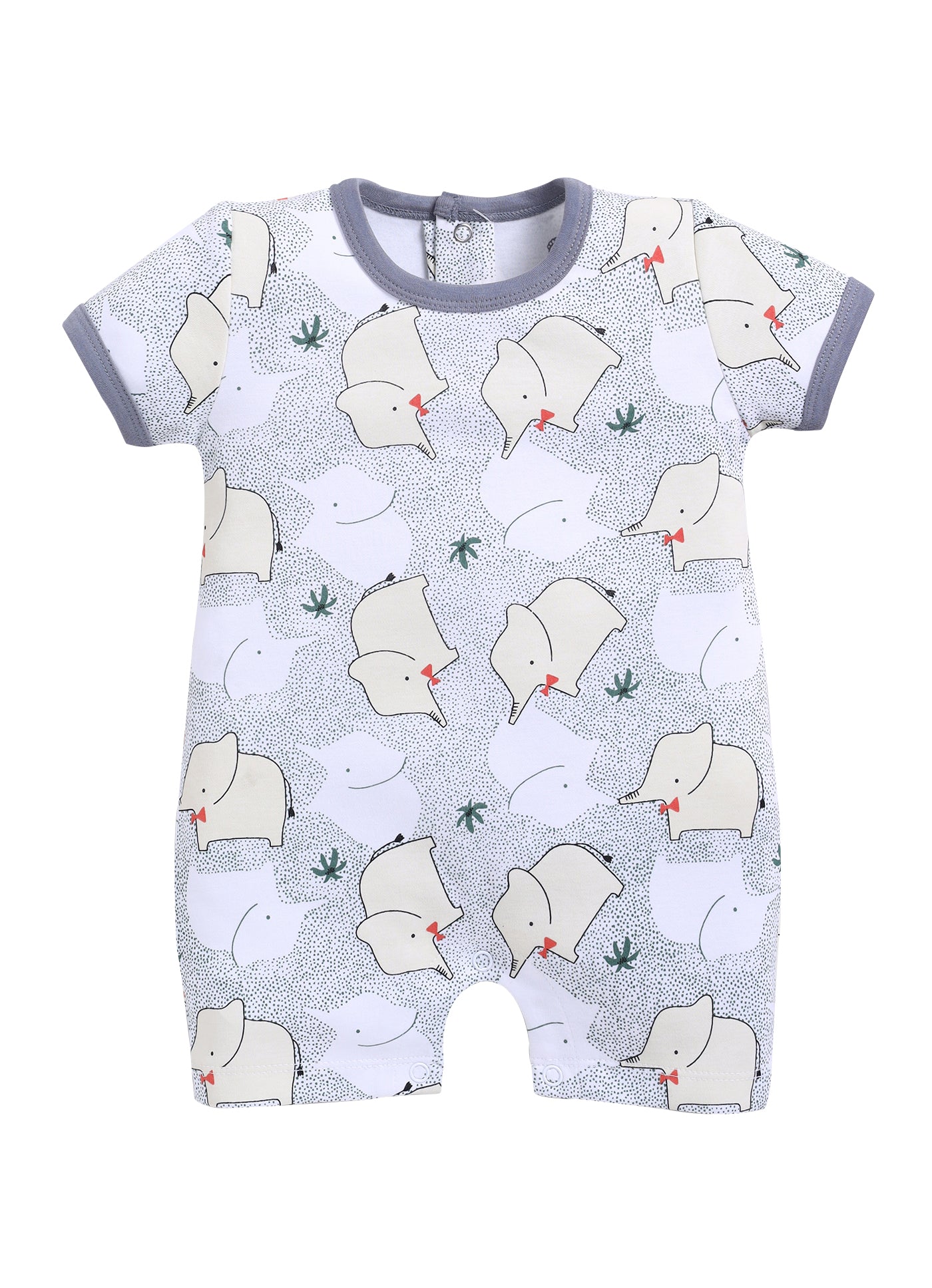 Half Sleeve Romper for Boys - Light Green
