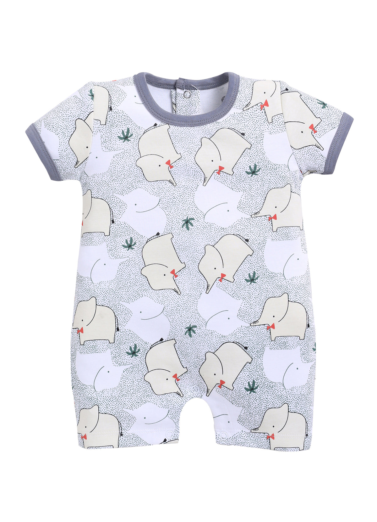 Half Sleeve Romper for Boys - Light Green