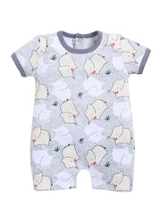 Half Sleeve Romper for Boys - Light Green