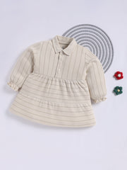 Frock – Ivory Striped Collared