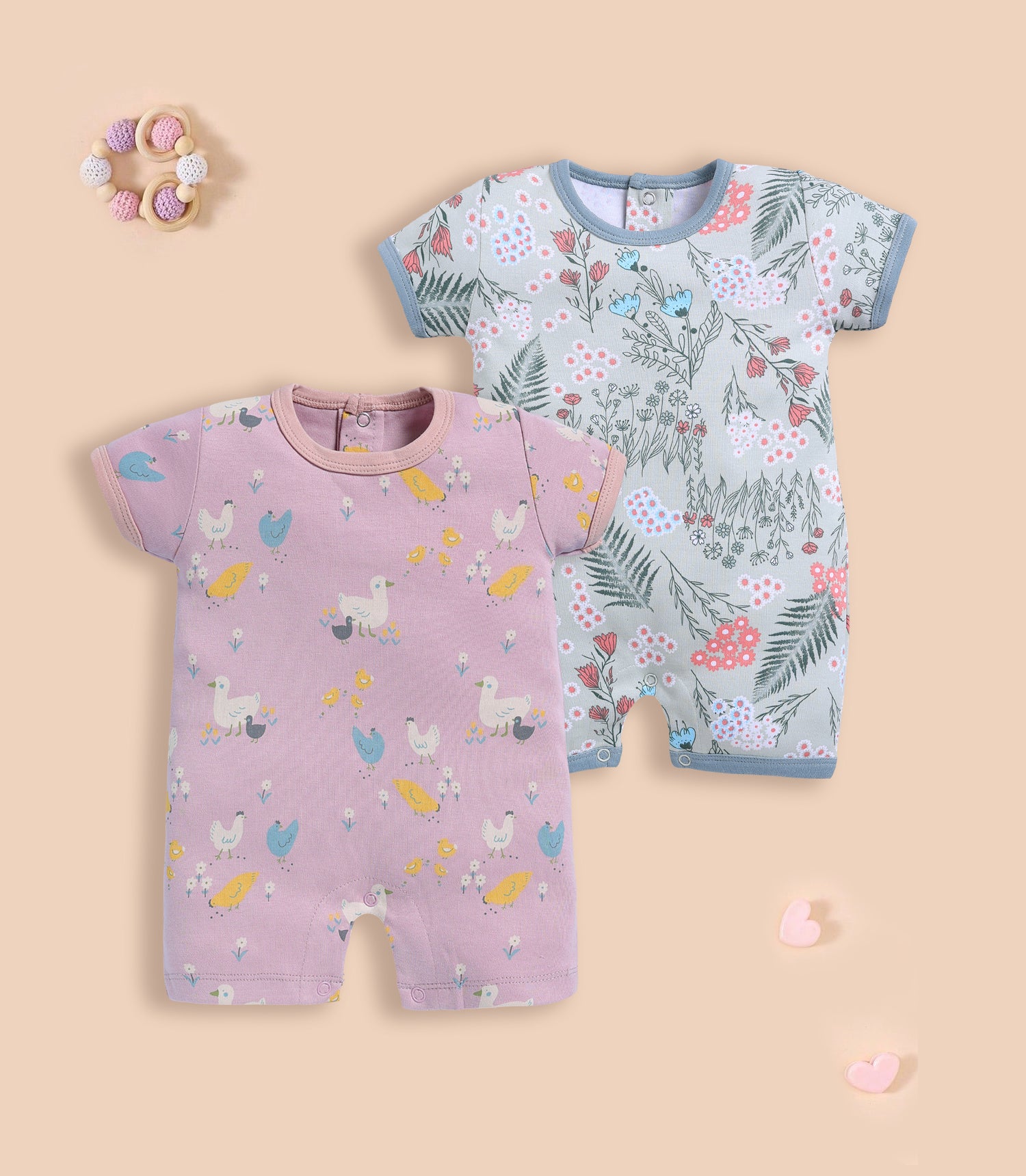 Half Sleeve Romper for Girls - Stone & Sage