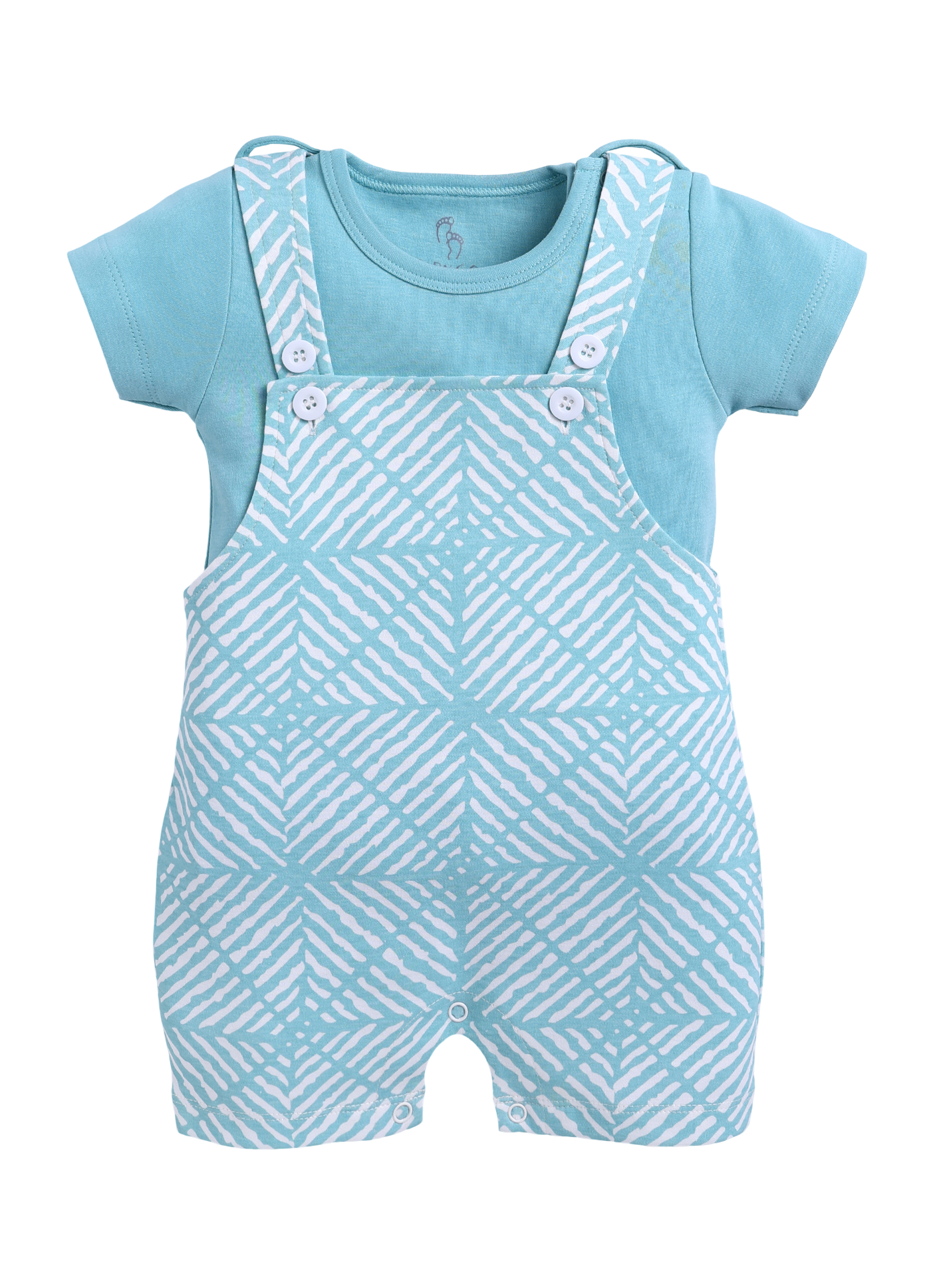 Half Sleeve Dungaree for Boys - Sea Green