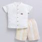Baby Boy Designer Half T Shirt & Short Set-Beige