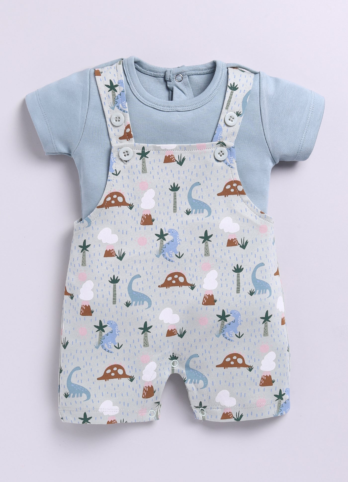 Half Sleeve Dungaree - Pista Green