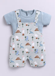 Half Sleeve Dungaree - Pista Green