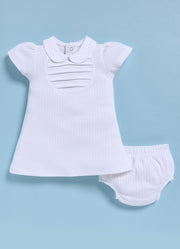 Frock – White Ribbed Classic
