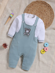 Dungaree - Dusty Blue Cute Bear