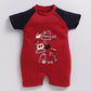 Work, Work, Work Playtime Baby Boy Summer Romper, Construction Fun-RED