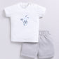 Baby Boy Bunny Half T-Shirt and Polka Dot Shorts Set-Pista Green