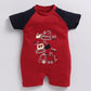 Work, Work, Work Playtime Baby Boy Summer Romper, Construction Fun-RED
