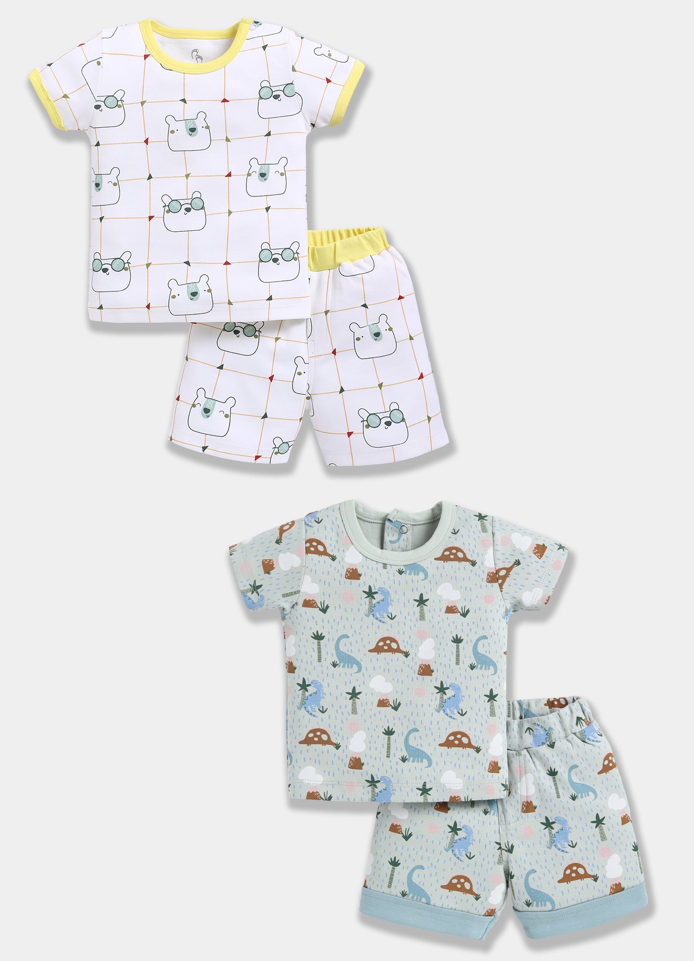 Half Sleeve Top & Bottom for Boys - Pista Green & Green