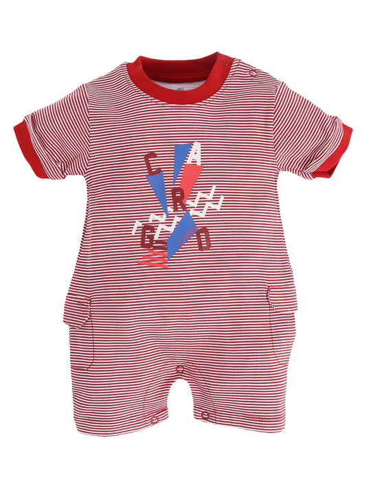 Half Sleeves Round neck Romper/Summer clothes/Creeper/new born/infent wear/ for Baby Boys 100% Pure Cotton-RED