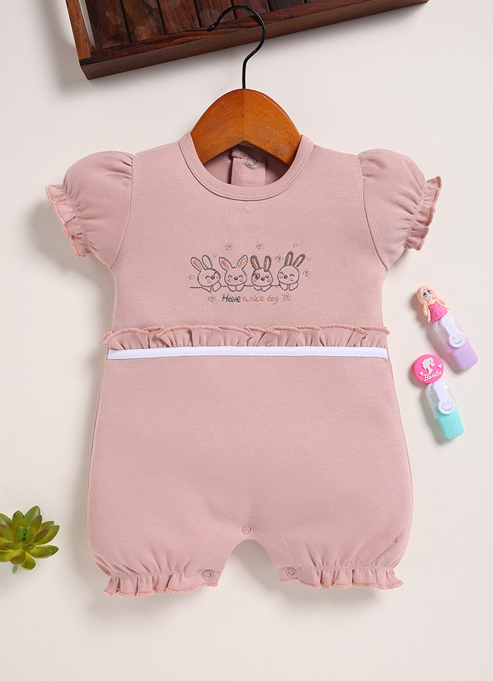 Half-Sleeve Romper for Girls – Dusty Rose Nice Day