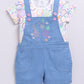 Baby Boy Embroidered Pineapple Dungaree Set-Blue