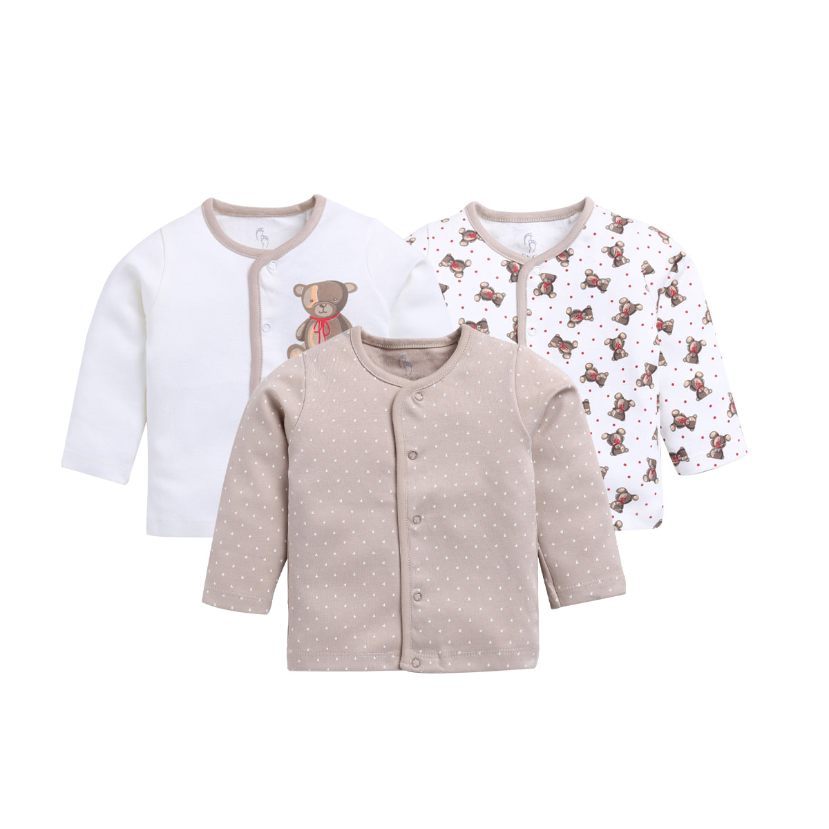 Baby Boys & Baby Girls Printed Pure Cotton T Shirt  (Multicolor, Pack of 3)