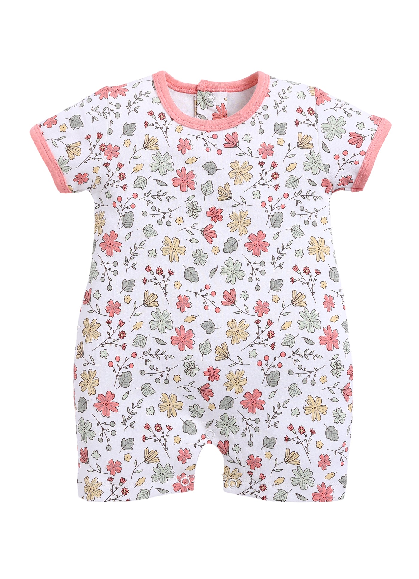 Half Sleeve Romper for Girls - Teal