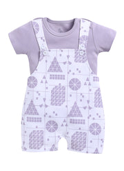 Half Sleeve Dungaree for Boys - Off-White
